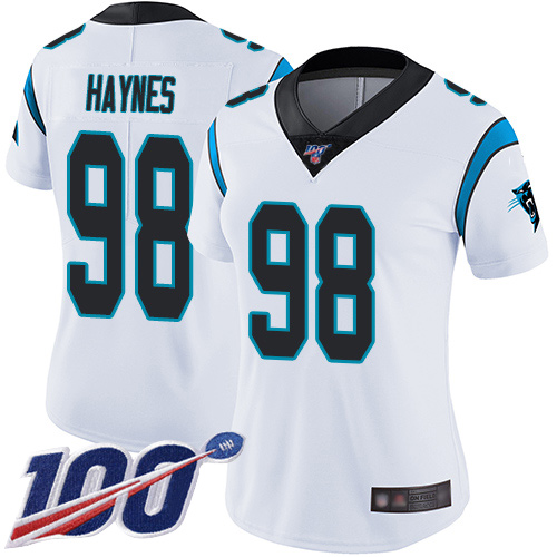 Carolina Panthers Limited White Women Marquis Haynes Road Jersey NFL Football #98 100th Season Vapor Untouchable->youth nfl jersey->Youth Jersey